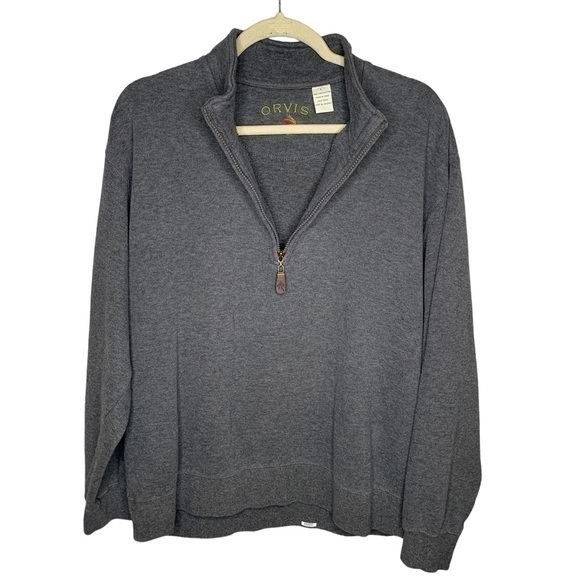 Orvis 100% Cotton‎ Men’s Gray Pullover 1/2 Zip Size Large - Picture 9 of 10